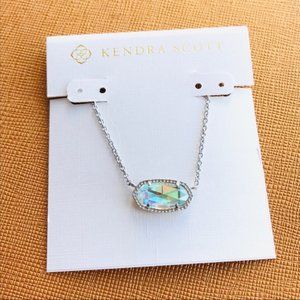 Elisa Silver Necklace in Dichroic Glass with Dust Bag